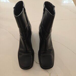 Naturalizer "Fabulous II" Black Leather Block Heel Boots